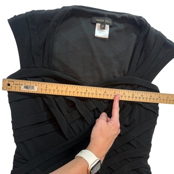 Tadashi Shoji Black Bandage Bodycon Sheath Cocktail Dress Size Small - Picture 12 of 16